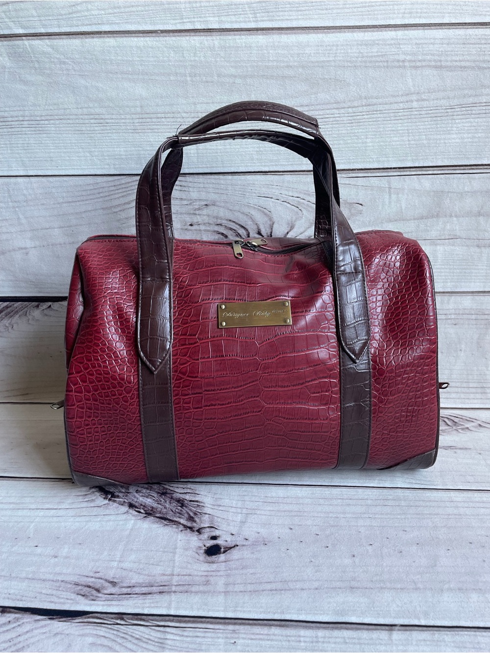 Multi-Purpose Husqvarna Viking Designer Ruby deLuxe Red Croc Travel Bag
